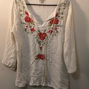 Embroidered White Blouse